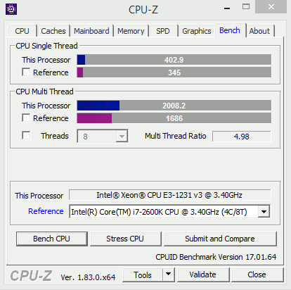 Ukázka programu CPU-Z